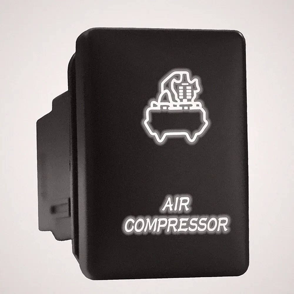 AIR COMPRESSOR White Backlit Switch Short Push Button 1.28"x 0.87" (Fit: Toyota)