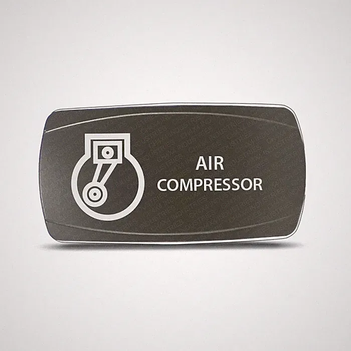 CH4x4 Gray Series Rocker Switch Air Compressor Symbol 3 - Horizontal - White LED