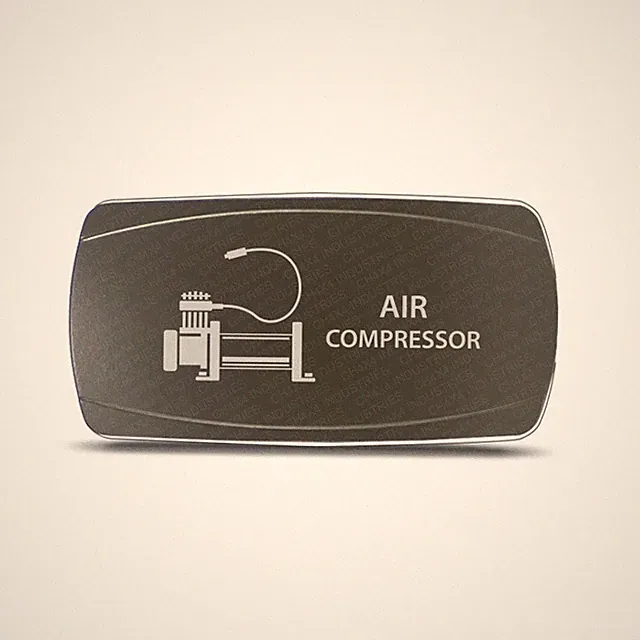 CH4x4 Gray Series Rocker Switch Air Compressor Symbol - Horizontal - White LED
