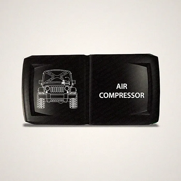 CH4x4 Rocker Switch V2 Air Compressor Symbol - Horizontal - White LED